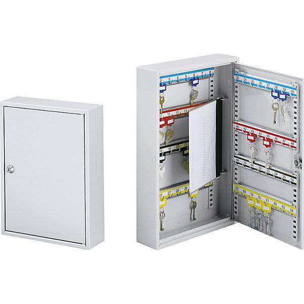 Schlüsselschrank 300 Haken HxBxT 550 x 380 x 205 mm lichtgrau. INTER Sicherheits Service SP.ZO.O 22170849-1