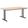 Klapptisch mit extrastarker Platte Höhe 720 mm 1600 x 800 mm Gestell schwarz Platte Buche-Dekor. TAKKT