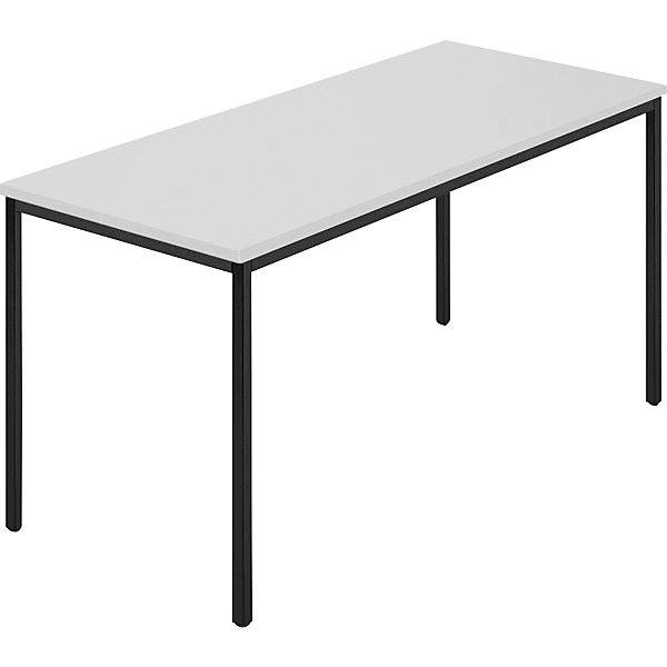 Rechtecktisch Vierkantrohr beschichtet BxT 1400 x 700 mm grau / anthrazit. SODEMATUB NAUDIN 92827549
