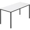 Rechtecktisch Vierkantrohr beschichtet BxT 1400 x 700 mm weiß / anthrazit. SODEMATUB NAUDIN 92820849
