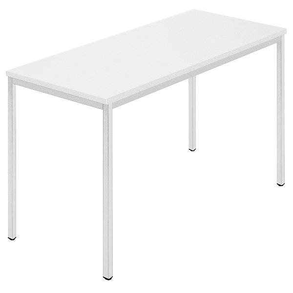 Rechtecktisch Vierkantrohr beschichtet BxT 1200 x 600 mm weiß / grau. SODEMATUB NAUDIN 92811949-0