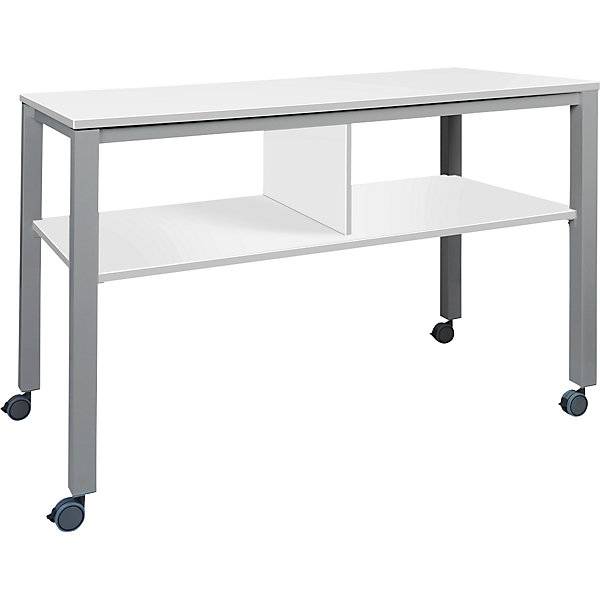Multifunktionstisch E2008 fahrbar Gestell alusilber Platte weiß. Jakob Maul GmbH 67658949