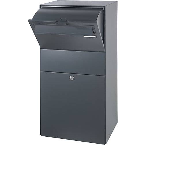 Zustellbox mit Briefeinwurfklappe anthrazitgrau RAL 7016. Allebacker-Schulte GmbH 48980449-1