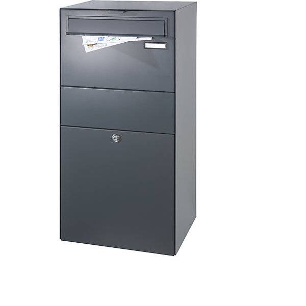 Zustellbox mit Briefeinwurfklappe anthrazitgrau RAL 7016. Allebacker-Schulte GmbH 48980449-2
