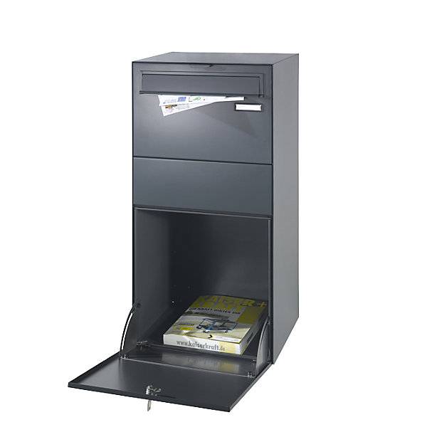 Zustellbox mit Briefeinwurfklappe anthrazitgrau RAL 7016. Allebacker-Schulte GmbH 48980449-3