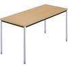 Rechtecktisch Vierkantrohr verchromt BxT 1400 x 700 mm Buche natur. 510571 49 Aufenthaltsraum