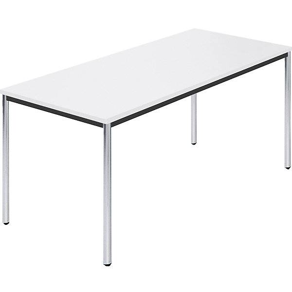 Rechtecktisch Rundrohr verchromt BxT 1600 x 800 mm weiß. SODEMATUB NAUDIN 92939549-0