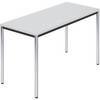Rechtecktisch Rundrohr verchromt BxT 1200 x 600 mm grau. 929425 49 Aufenthaltsraum