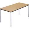 Rechtecktisch Vierkantrohr verchromt BxT 1500 x 800 mm Buche natur. 510573 49 Aufenthaltsraum