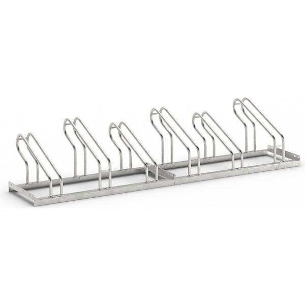 Fahrradständer Bügel aus 18 mm Stahlrohr Radeinstellung einseitig feuerverzinkt 6 Stellplätze. TAKKT