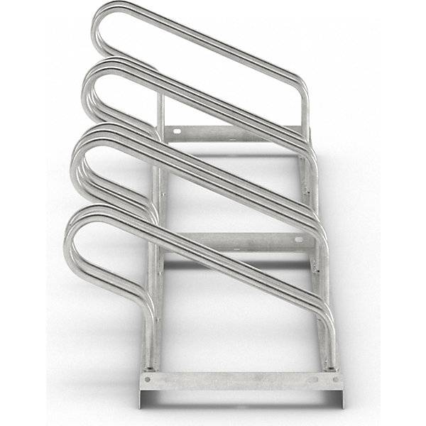 Fahrradständer Bügel aus 18 mm Stahlrohr Radeinstellung einseitig feuerverzinkt 6 Stellplätze. TAKKT-3