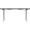 Klapptisch mit Doppel-T-Fußgestell Gestell aus Stahlrundrohr verchromt weiß/schwarz BxT 1400 x 700 mm.