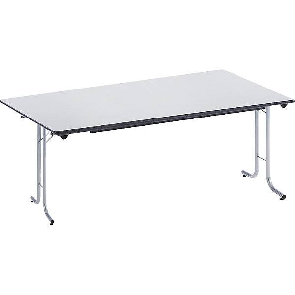 Klapptisch mit abgerundeten Kanten Rundrohr-Gestell Plattenform rechteckig 1600 x 800 mm Gestell alufarben-0