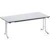 Klapptisch mit abgerundeten Kanten Rundrohr-Gestell Plattenform rechteckig 1600 x 700 mm Gestell alufarben