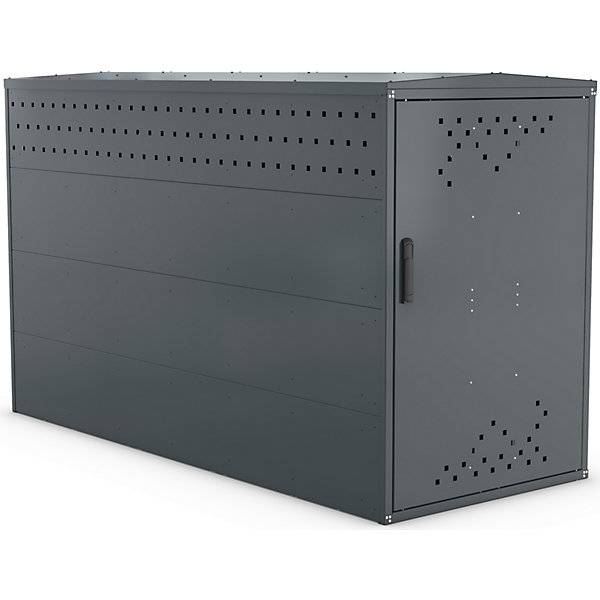 Fahrradbox Grundelement mit 1 Giebeldach blau / grau. WSM Walter Solbach | Metallbau GmbH 11340349-0
