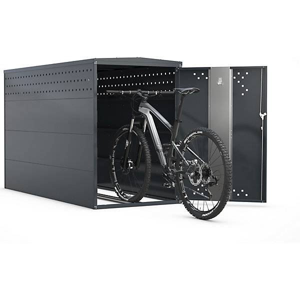 Fahrradbox Grundelement mit 1 Giebeldach blau / grau. WSM Walter Solbach | Metallbau GmbH 11340349-1