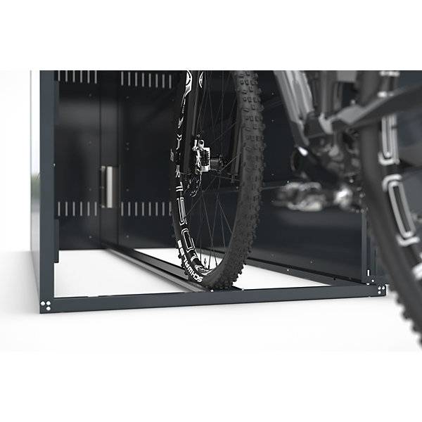 Fahrradbox Grundelement mit 1 Giebeldach blau / grau. WSM Walter Solbach | Metallbau GmbH 11340349-2