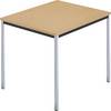 Rechtecktisch Vierkantrohr verchromt BxT 800 x 800 mm Buche natur. 510568 49 Aufenthaltsraum