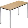 Rechtecktisch Rundrohr verchromt BxT 1200 x 600 mm Buche natur. 510579 49 Aufenthaltsraum