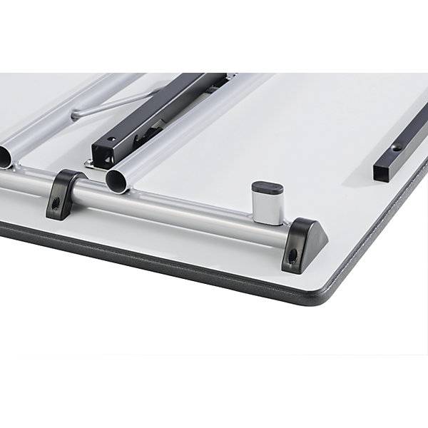 Klapptisch STANDARD Vierkant-Gestell mit Höhenausgleichsschrauben 1400 x 700 mm Gestell alufarben Platte