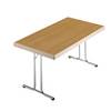 Klapptisch Doppel-T-Fuß-Gestell 1200 x 800 mm Gestell verchromt Platte Buche-Dekor. SCHNEEWEISS interior GmbH