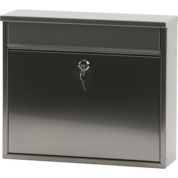 Briefkasten mit geradem Dach HxBxT 320 x 360 x 100 mm Edelstahl. Vepa Bins Groothandel B.V. 75084749-0