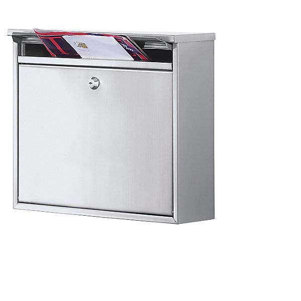 Briefkasten mit geradem Dach HxBxT 320 x 360 x 100 mm Edelstahl. Vepa Bins Groothandel B.V. 75084749-2