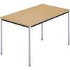 Rechtecktisch Vierkantrohr verchromt BxT 1200 x 800 mm Buche natur. 510570 49 Aufenthaltsraum