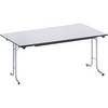 Klapptisch mit abgerundeten Kanten Rundrohr-Gestell Plattenform rechteckig 1400 x 700 mm Gestell alufarben