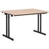 Klapptisch mit extrastarker Platte Höhe 720 mm 1400 x 800 mm Gestell schwarz Platte Ahorn-Dekor. 52204949
