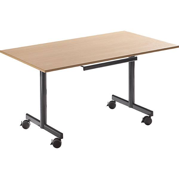 Tisch mit abklappbarer Platte mobil HxBxT 720 x 1200 x 800 mm Buche-Dekor. SODEMATUB NAUDIN 74676549
