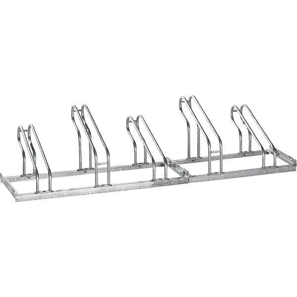 Fahrradständer Bügel aus 18 mm Stahlrohr Radeinstellung einseitig feuerverzinkt 5 Stellplätze. TAKKT