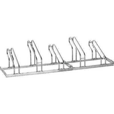 Fahrradständer Bügel aus 18 mm Stahlrohr Radeinstellung einseitig feuerverzinkt 5 Stellplätze. TAKKT-0