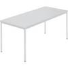 Rechtecktisch Vierkantrohr beschichtet BxT 1600 x 800 mm grau / grau. 928232 49 Aufenthaltsraum