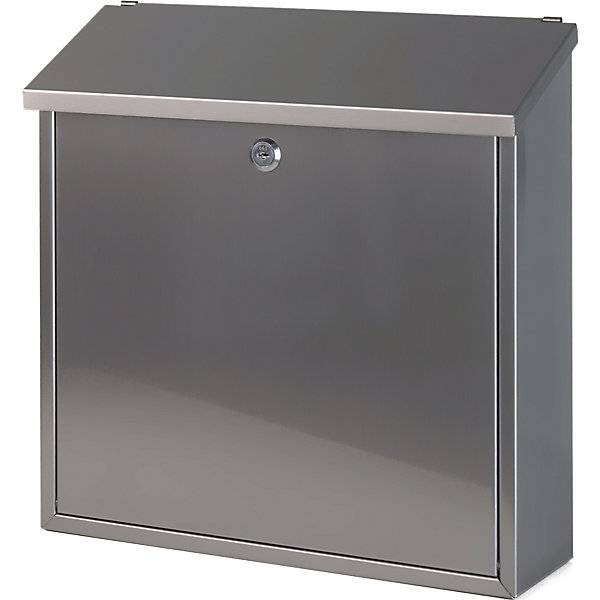 Briefkasten mit klappbarem Schrägdach HxBxT 370 x 370 x 115 mm Edelstahl. Vepa Bins Groothandel B.V. 75084849-0