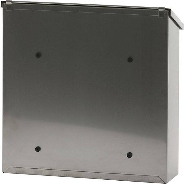 Briefkasten mit klappbarem Schrägdach HxBxT 370 x 370 x 115 mm Edelstahl. Vepa Bins Groothandel B.V. 75084849-2