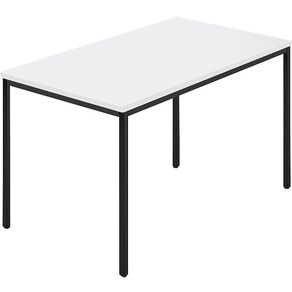 Rechtecktisch Vierkantrohr beschichtet BxT 1200 x 800 mm weiß / anthrazit. SODEMATUB NAUDIN 92819449-0