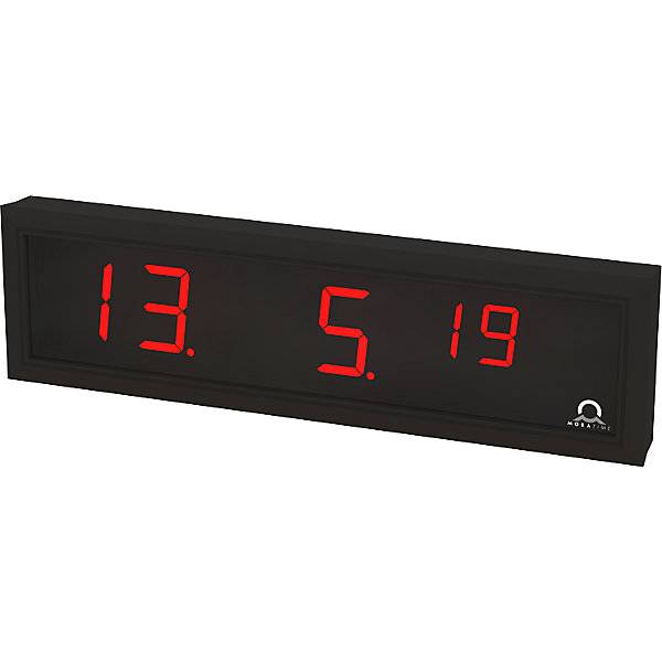 LED-Digitaluhr HxBxT 118 x 423 x 39 mm schwarz rote LED. Buerk Mobatime GmbH 53858549-0