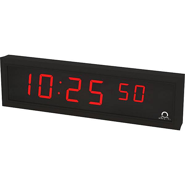 LED-Digitaluhr HxBxT 118 x 423 x 39 mm schwarz rote LED. Buerk Mobatime GmbH 53858549-1