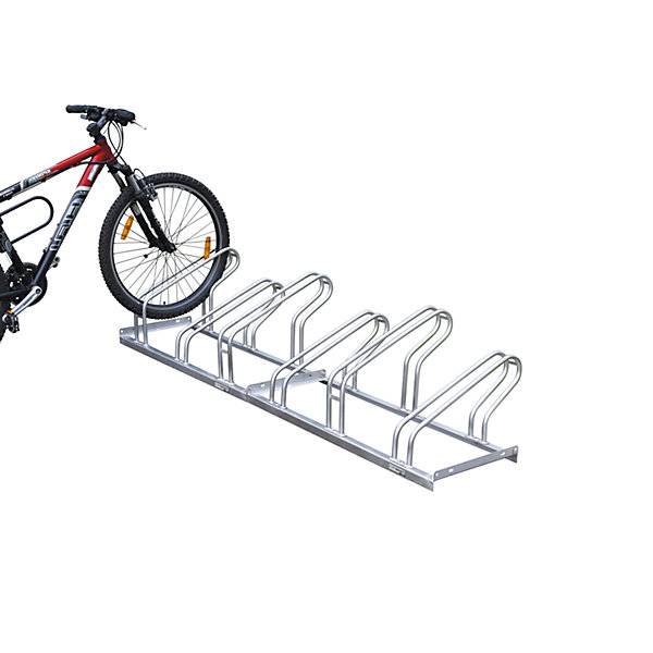 Fahrradständer Bügel aus 18 mm Stahlrohr Radeinstellung einseitig feuerverzinkt 2 Stellplätze. TAKKT-1