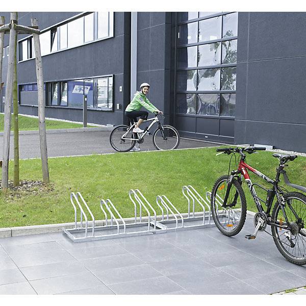 Fahrradständer Bügel aus 18 mm Stahlrohr Radeinstellung einseitig feuerverzinkt 2 Stellplätze. TAKKT-3