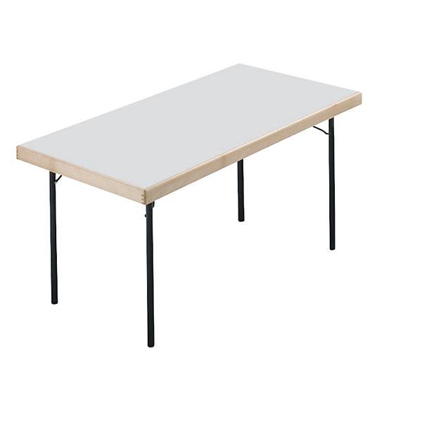 Klapptisch 4-Fuß-Gestell 1500 x 800 mm Gestell anthrazit Platte lichtgrau. SCHNEEWEISS interior GmbH 74706949-0