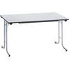 Klapptisch mit abgerundeten Kanten Rundrohr-Gestell Plattenform rechteckig 1200 x 700 mm Gestell alufarben