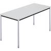 Rechtecktisch Vierkantrohr verchromt BxT 1400 x 700 mm grau. 928526 49 Aufenthaltsraum