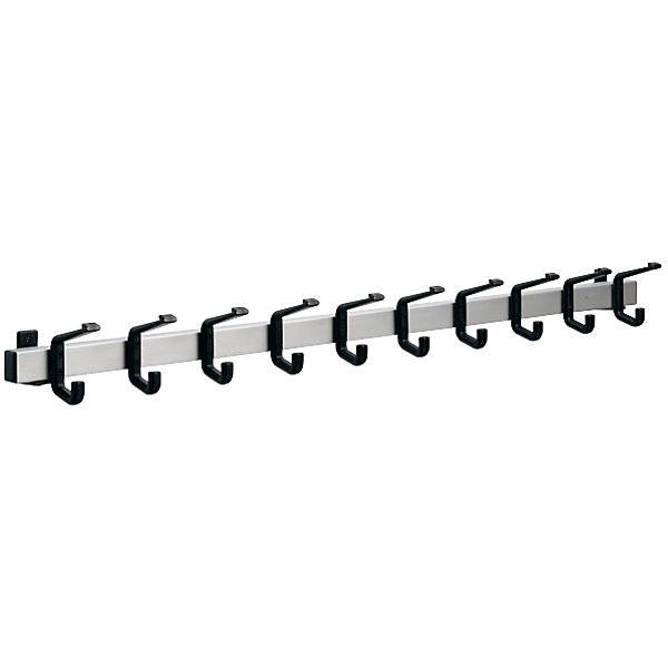 Garderobenleiste Aluminium Hakenabstand 100 mm Aluminium/schwarz 1000 mm 10 Haken. VAN ESCH BV c o