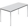 Rechtecktisch Rundrohr verchromt BxT 1500 x 800 mm grau. 929468 49 Aufenthaltsraum