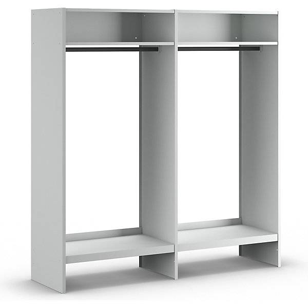 Offene Garderobe lichtgrau RAL 7035 mit 20 Kleiderbügeln. Eugen Wolf | Metallwarenfabrik GmbH & CO KG 89039149