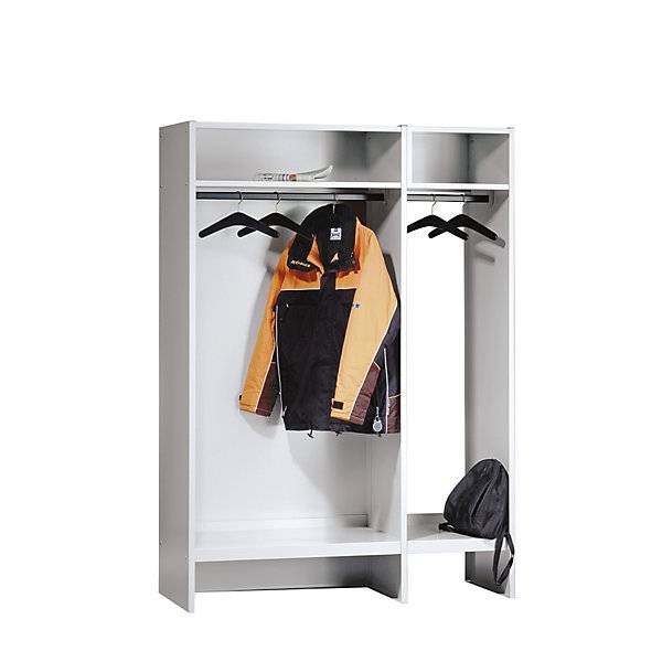 Offene Garderobe lichtgrau RAL 7035 mit 20 Kleiderbügeln. Eugen Wolf | Metallwarenfabrik GmbH & CO KG 89039149-1