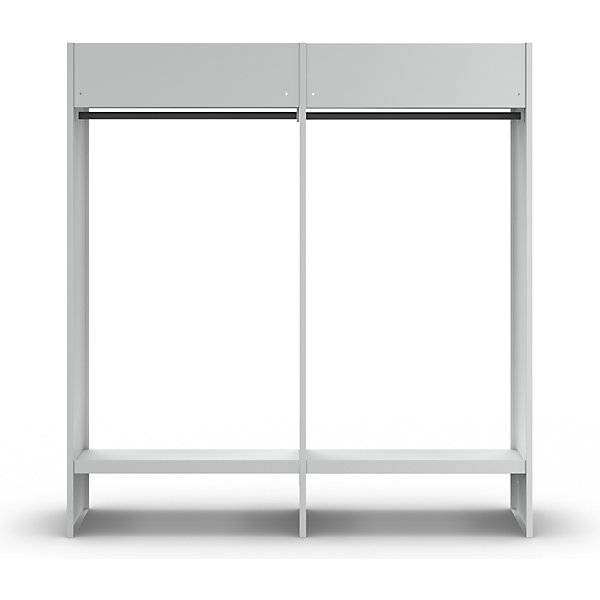Offene Garderobe lichtgrau RAL 7035 mit 20 Kleiderbügeln. Eugen Wolf | Metallwarenfabrik GmbH & CO KG 89039149-3