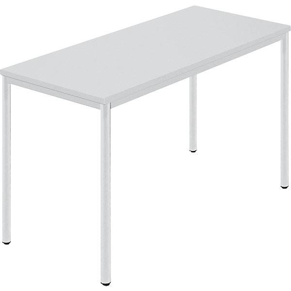 Rechtecktisch Rundrohr beschichtet BxT 1200 x 600 mm grau / grau. SODEMATUB NAUDIN 92896849